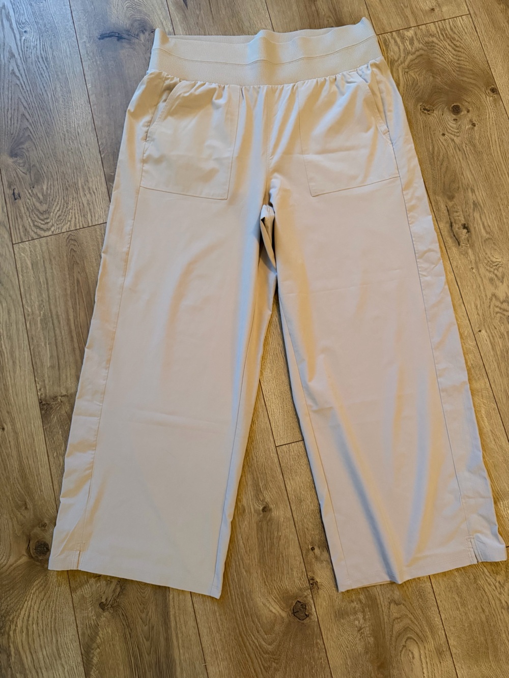 Talbots Light Beige Wide-Leg Track Pants